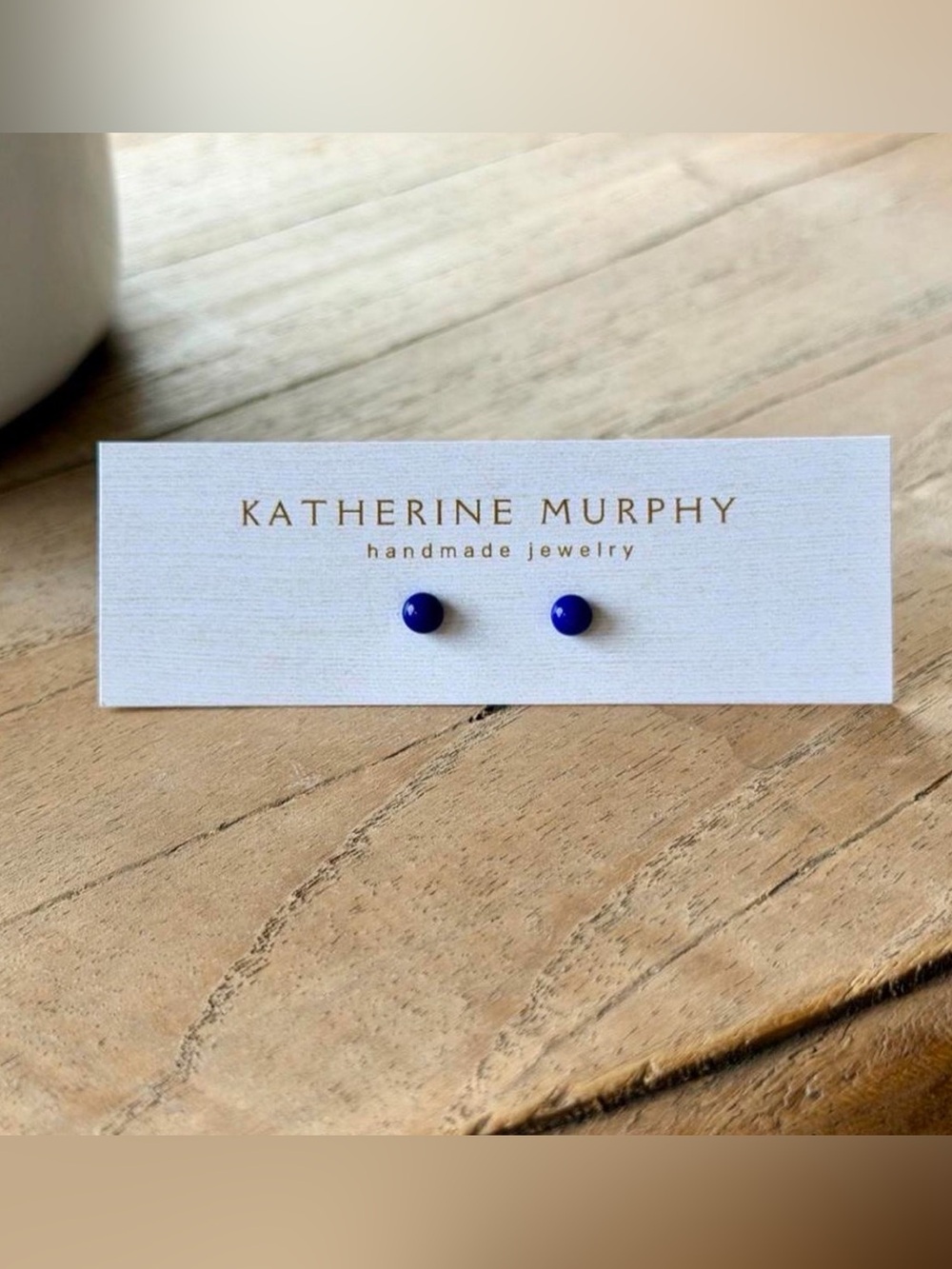 4mm Dainty Lapis Glass Stud Earrings